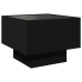 Mesita de noche con Infinity LED negro 40x40x30 cm