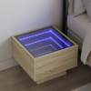 Mesita de noche con Infinity LED roble Sonoma 40x40x30 cm