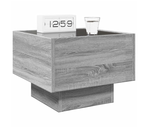 Mesa de centro con Infinity LED gris Sonoma 40x40x30 cm