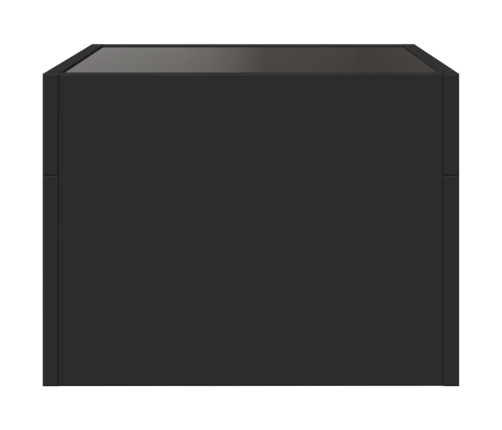 Mesita de noche con Infinity LED negro 40x40x30 cm