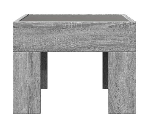 Mesa de centro con Infinity LED gris Sonoma 40x40x30 cm