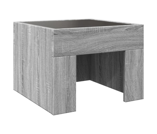 Mesa de centro con Infinity LED gris Sonoma 40x40x30 cm