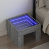 Mesa de centro con Infinity LED gris Sonoma 40x40x30 cm