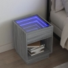 Mesa de centro con Infinity LED gris Sonoma 40x40x50 cm