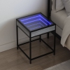 Mesa de centro con Infinity LED gris Sonoma 40x40x51 cm