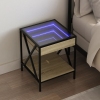 Mesita de noche con Infinity LED roble Sonoma 40x40x49 cm