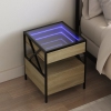 Mesita de noche con Infinity LED roble Sonoma 40x40x51 cm