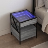 Mesa de centro con Infinity LED gris Sonoma 40x40x51 cm