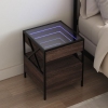 Mesita de noche con Infinity LED marrón roble 40x40x51 cm