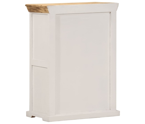 Aparador madera maciza mango rugosa blanco marrón 55x30x73 cm