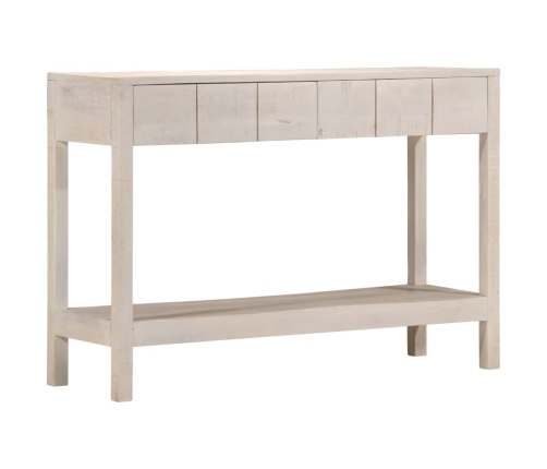 Mesa consola madera maciza de mango blanco 110x35x75 cm