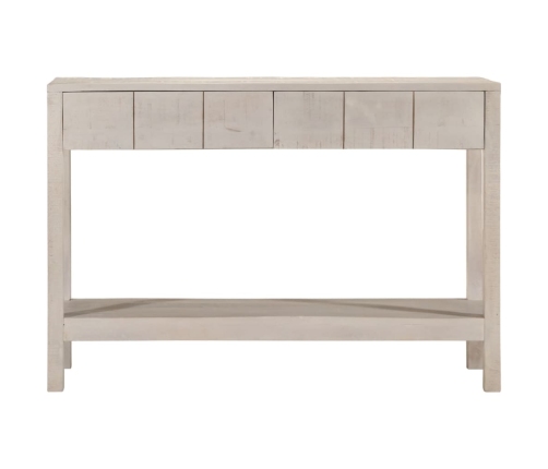 Mesa consola madera maciza de mango blanco 110x35x75 cm