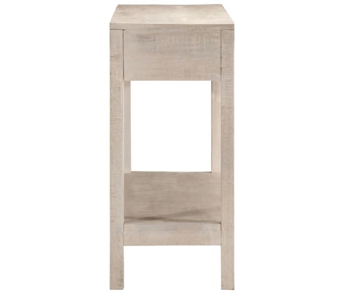 Mesa consola madera maciza de mango blanco 110x35x75 cm