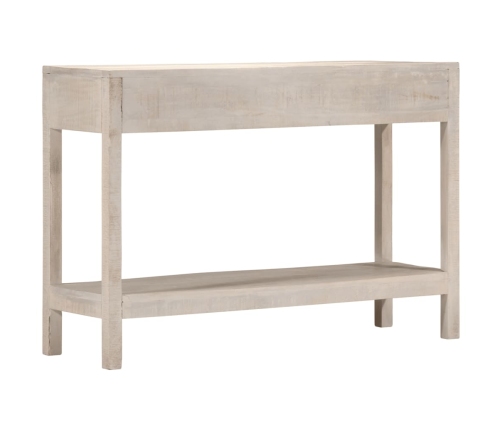 Mesa consola madera maciza de mango blanco 110x35x75 cm