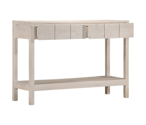 Mesa consola madera maciza de mango blanco 110x35x75 cm