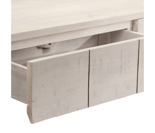 Mesa consola madera maciza de mango blanco 110x35x75 cm