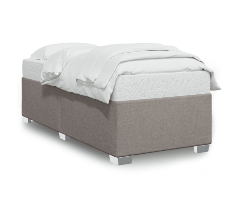 Estructura de cama sin colchón tela gris taupe 80x200 cm