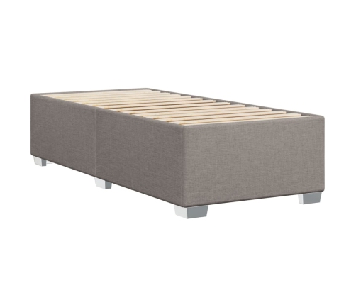 Estructura de cama sin colchón tela gris taupe 80x200 cm