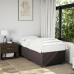 Estructura de cama sin colchón tela marrón oscuro 90x190 cm