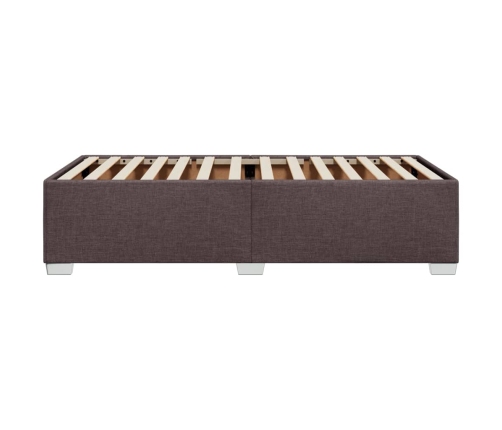 Estructura de cama sin colchón tela marrón oscuro 90x190 cm