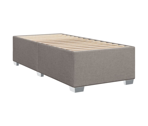 Estructura de cama sin colchón tela gris taupe 90x190 cm