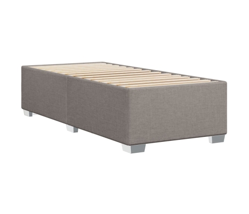 Estructura de cama sin colchón tela gris taupe 90x190 cm