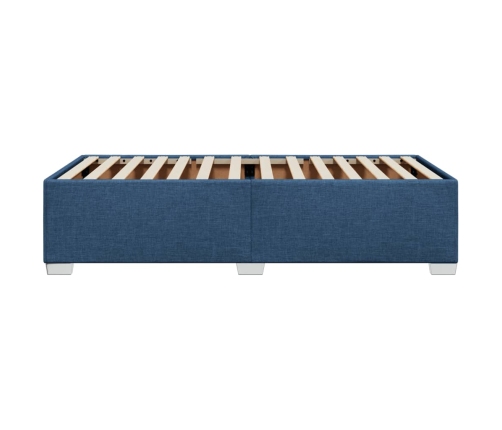 Estructura de cama sin colchón tela azul 90x190 cm