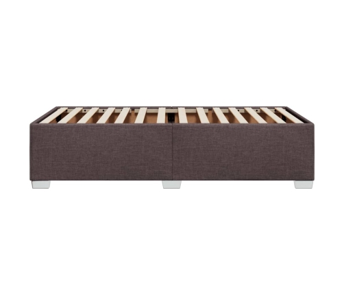 Estructura de cama sin colchón tela marrón oscuro 90x200 cm