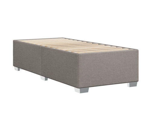 Estructura de cama sin colchón tela taupe 90x200 cm