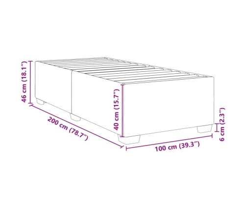 Estructura de cama sin colchón tela crema 100x200 cm