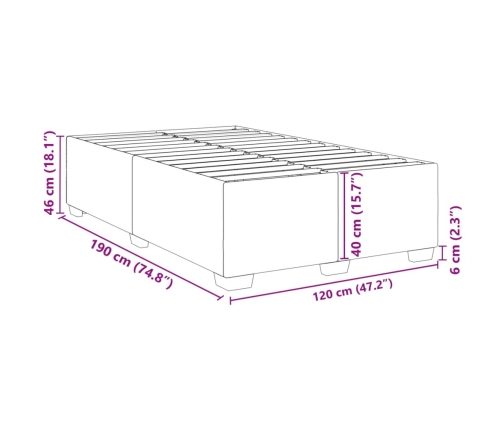 vidaXL Estructura de cama tela gris oscuro 120x190 cm