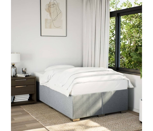 Estructura de cama sin colchón tela gris claro 120x200 cm