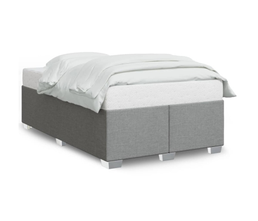 Estructura de cama sin colchón tela gris claro 120x200 cm