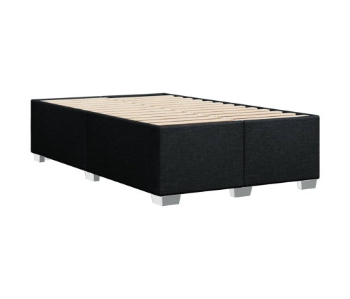 Estructura de cama sin colchón tela negro 120x200 cm