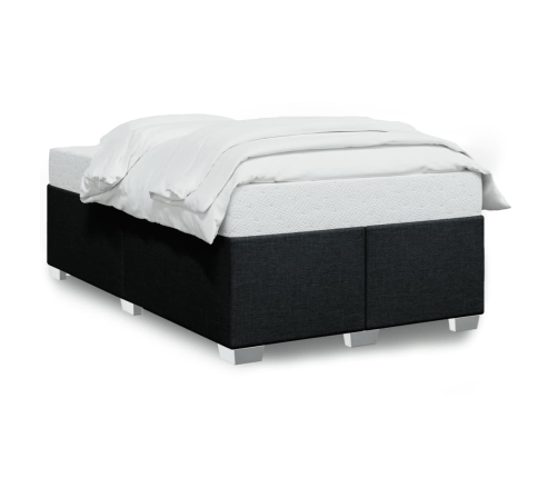 Estructura de cama sin colchón tela negro 120x200 cm