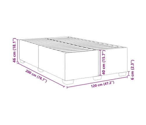 Estructura de cama sin colchón tela marrón oscuro 120x200 cm