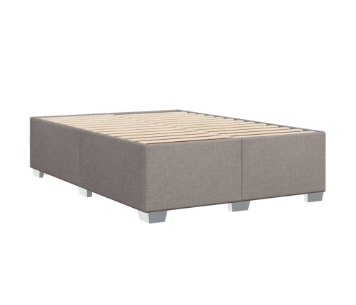 Cama sin colchón tela gris taupe 140x190 cm