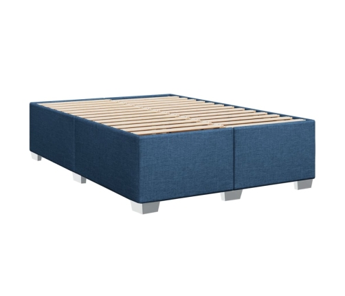 vidaXL Estructura de cama de tela azul 160x200 cm