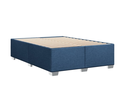 vidaXL Estructura de cama de tela azul 160x200 cm