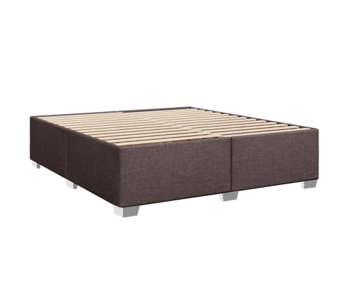 vidaXL Estructura de cama tela marrón oscuro 200x200 cm