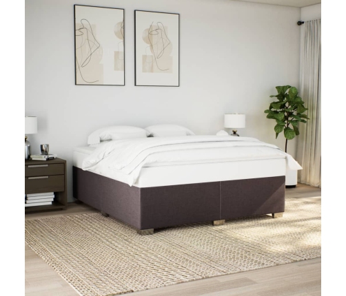 vidaXL Estructura de cama tela marrón oscuro 200x200 cm