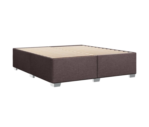 vidaXL Estructura de cama tela marrón oscuro 200x200 cm