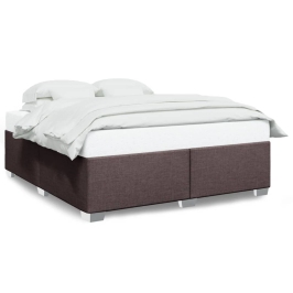 Cama sin colchón tela marrón oscuro 200x200 cm