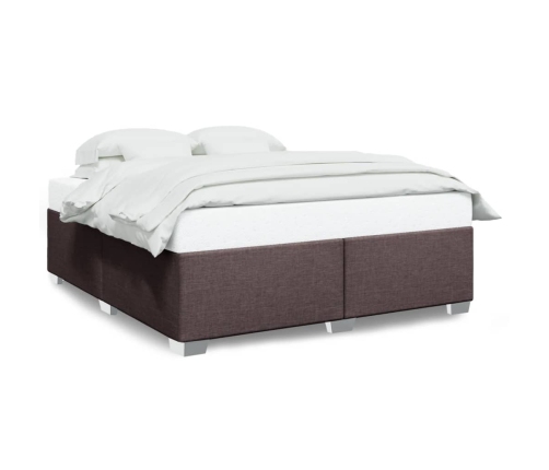 vidaXL Estructura de cama tela marrón oscuro 200x200 cm