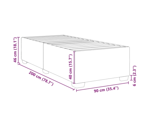 Estructura de cama sin colchón cuero sintético blanco 90x200 cm