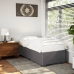 Estructura de cama sin colchón cuero sintético gris 90x200 cm