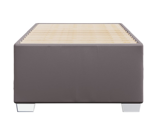Estructura de cama sin colchón cuero sintético gris 90x200 cm