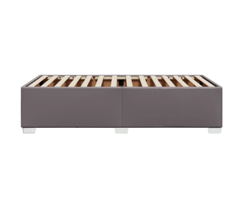 Estructura de cama sin colchón cuero sintético gris 90x200 cm