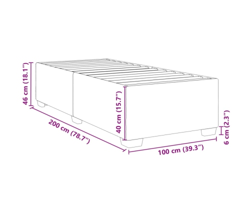 Estructura cama sin colchón cuero sintético capuchino 100x200cm