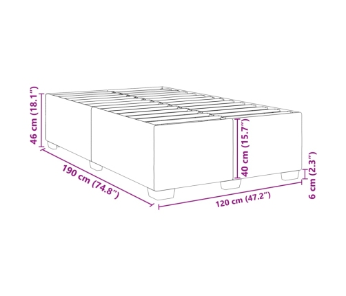 Estructura de cama sin colchón cuero sintético blanco 120x190cm